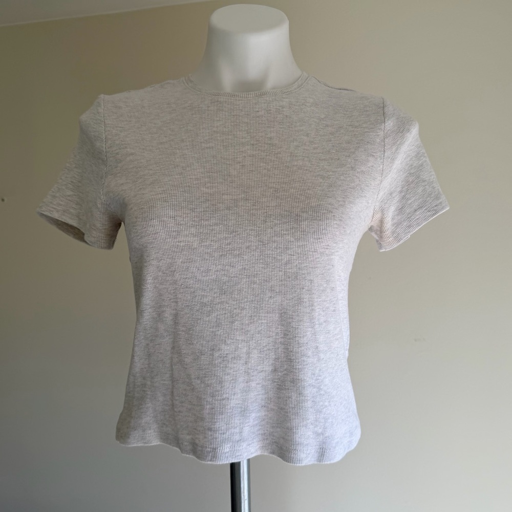 H&M Heather Gray Short Sleeve Crop Top